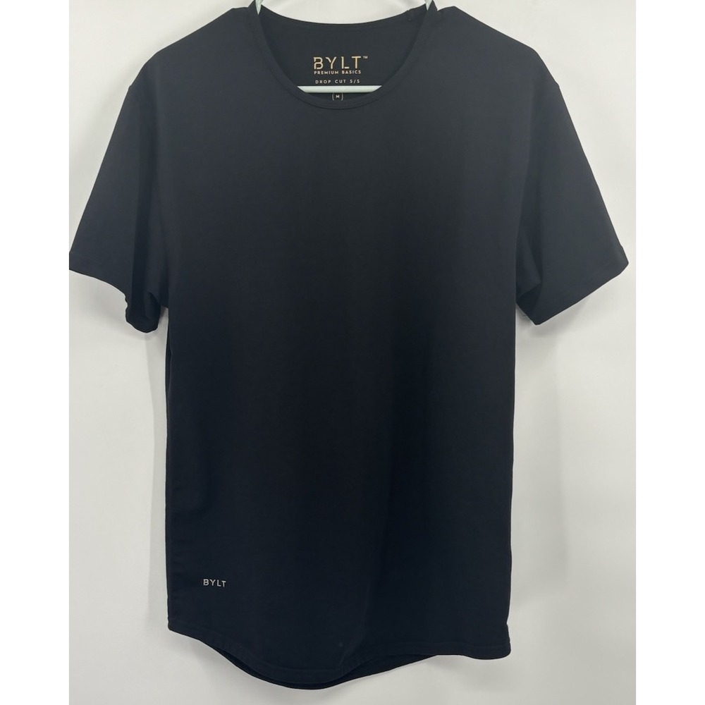 BYLT Premium Basic T-Shirt Men Size Medium Black Drop Cut Lux Performance